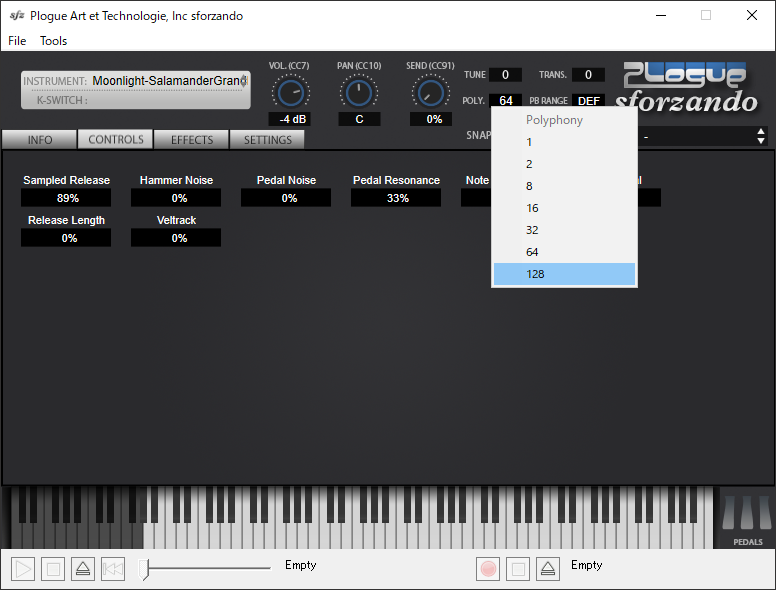 sforzando polyphony setting
