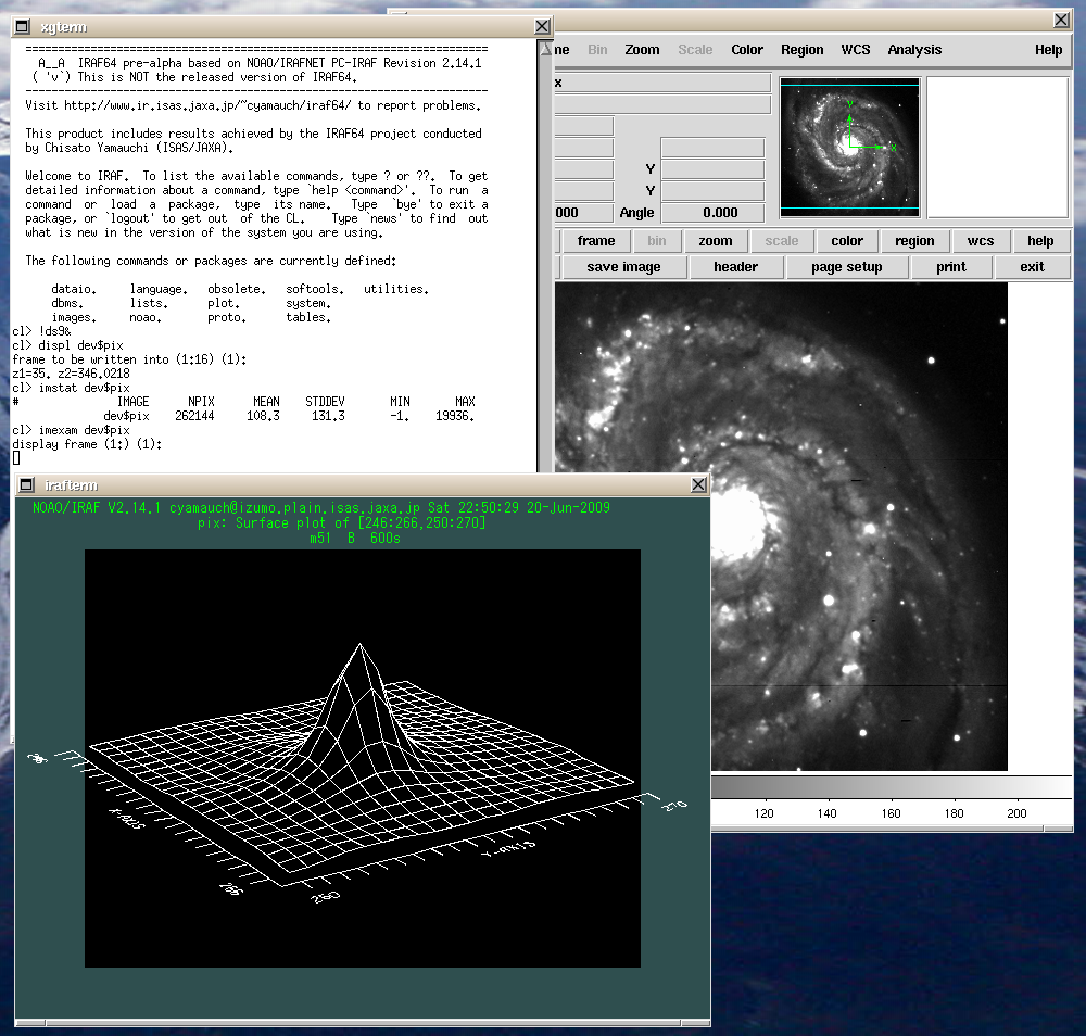screen shot of IRAF on x86_64